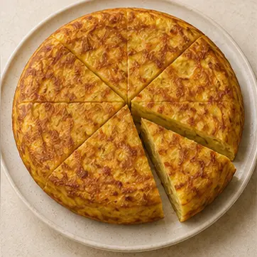 Tortilla aux œufs, illustration commune aux recettes de cette famille
